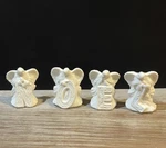 Vtg Noel Angels Figurines Holiday Decor White Ceramic Set 4. Fixed Price $18.00.