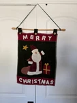 Merry Christmas Felt Banner On Wooden Rod Cottage Core Wall Hanging. Fixed Price $15.99.