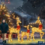 3PC Outdoor Christmas Deer Set Led Lights Holiday Decorations Yard Ornaments New. Fixed Price $119.02.