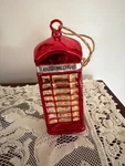 New Set Of 10 Pottery Barn Red Telephone Booth Glass Christmas Ornaments London. Fixed Price $85.00.