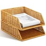 Yeaqee 2 Pcs Paper Tray Organizer For Desk Woven Letter File A4 Fil.... Fixed Price $52.39.