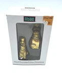 Holiday Home Hand Decor Glass Christmas Ornaments 2 Gold Glittered Cats With Box. Fixed Price $8.00.