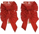 Set Of 4 Red Velvet Festive Holiday Christmas Bows. Fixed Price $8.95.