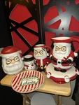 7 Piece Santa Clause Set Christmas Holiday Dish Mug Cookie Jar Pitcher Plate. Fixed Price $100.00.