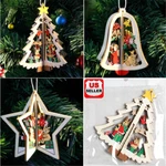 3D Xmas Tree Pendants Hanging Wooden Christmas Decoration Home Party Gift. Fixed Price $5.98.