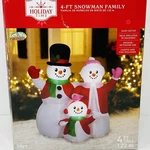 Holiday Time 4 Ft Snowman Family Scene Christmas Airblown Inflatable Yard Decor. Fixed Price $40.49.