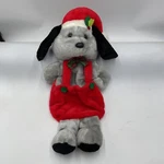 Santas Best 20 Gray Dog Puppet Christmas Holiday Stocking Vintage Plush 49B. Fixed Price $24.99.