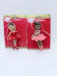 New Lot Of 2 Christmas House African-american Ballerina Ornament. Fixed Price $10.00.