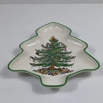 Spode Christmas Tree Ceramic Shaped Dish England Multicolor Glossy 7.5". Fixed Price $24.00.