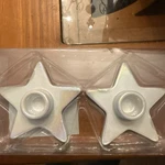 Iridescent Star Ceramic Taper Candle Set Holders CHRISTMAS/4TH Of July. Fixed Price $10.00.