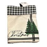 Merry Pine Tree Christmas Skirt Black And White Canvas Storage Display. Fixed Price $12.50.