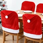 Red Christmas Chair Back Covers Decorations Set Of 4,CUTE Xmas Santa Hat Chai.... Fixed Price $24.77.
