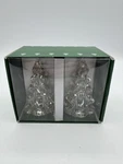 William Sonoma Clear Glass Tree Taper Candle Holders 4" Christmas Holiday. Fixed Price $14.95.