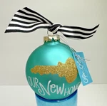 Coton Colors Our New Home Christmas Ornament Aqua Glass Ball Tags. Fixed Price $18.99.