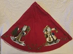 Christmas Tree Skirt 56" Red With Santa Claus Pictures. Fixed Price $9.99.
