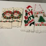 Cecil Saydah Noel Christmas Kitchen Dish Towels Merry Crochet & Reindeer. Fixed Price $12.00.