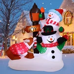 Comin 6 Ft Christmas Inflatables Outdoor Decorations Dog And Snowman. Fixed Price $118.46.