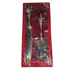 Wallace Silversmiths 2 Piece Silverplated Christmas Server Set Santa Snowman. Fixed Price $9.87.