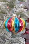 Multicolor Striped Glass Ball Christmas Ornament Wizardi F07M10-2. Fixed Price $12.54.