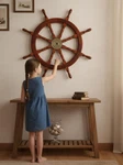 Handcrafted Designed Wooden Ship Wheel: Nautical Wall Decor, Sailor's Style Gift. Fixed Price $123.20.