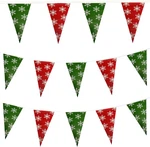 100FT Christmas Pennant Banner Red Green Snowflake Flag Garland Xmas Decor. Fixed Price $9.99.