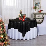 Duobao Black Sequin Tablecloth Square 72X72 Inch Wedding Sequence .... Fixed Price $33.29.