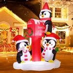 6.5FT Christmas Inflatable Penguins & Santa Box With Led For Yard Decor. Fixed Price $100.99.