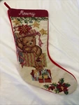 Sferra Needlepoint Teddy Bear Box And Toys Christmas Holiday Wool Stocking. Fixed Price $60.83.