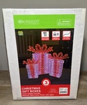 Set Of 3 Christmas Lighted Gift Boxes Decorations Indoor Outdoor Led Up Us. Fixed Price $99.00.