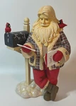 Enesco Heart Of Christmas Santa Figurine Letters Plaid Coat Cardinals. Fixed Price $84.00.