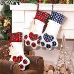 Ourwarm Plaid Christmas Stocking New Year Gift Bag For Pet Dog Cat Goo. Fixed Price $22.50.