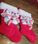 2 Rennoc Vtg Christmas Nighty Mice Plush Stocking. Fixed Price $8.00.