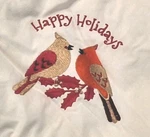 Christmas Tree Skirt Ooak Ruffled Embroidered Birds White Cottage Exquisite. Fixed Price $149.95.