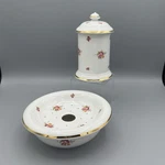 Vtg Laura Ashley Parfums Fine Bone China Bathroom Soap Dish Bowl & Candle Holder. Fixed Price $149.99.