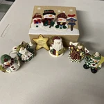 Holiday Treasures Handcrafted Set - 5 Resin W/ Decorative Box. Fixed Price $15.00.