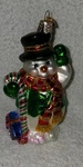 Old World Christmas Snowman With Candy Cane Glass Ornament. Fixed Price $14.95.