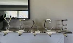 2000S Pottery Barn Silver Peace Stocking Holders Metal Letters Hangers Set Of 5. Fixed Price $54.95.