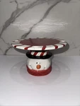 Ganz Bella Casa Snowman Cheese/butter Plate Pedestal Christmas Spreader Footed. Fixed Price $8.00.