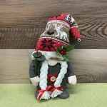 Christmas Gnome With Knit Hat, Holly Berry, & Weighted Bottom - New. Fixed Price $12.74.