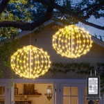 New Outdoor Ball String Lights, Hanging Tree Garden - 2 Pack 11.8" Sphere. Fixed Price $57.16.