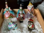 Kurt Adler Polonaise Cinderella Blown Glass Ornaments 5 Pc Ltd Ed Wooden Box Vtg. Fixed Price $150.00.