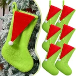 Lunmon 6PCS 18IN Red Green Christmas Stockings Faux Fur Holiday Decor. Fixed Price $16.51.