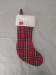 20" Holiday Plaid Christmas Stocking With Velvet Cuff Red/green- Wondershop. Fixed Price $15.96.
