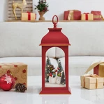 Danya Tabletop Red Christmas Snowman Winter Scence Lantern. UW1152. Fixed Price $40.00.