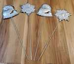 Christmas Holiday Metal Yard Art Santa Snowflake Lot Of 4. Fixed Price $6.77.