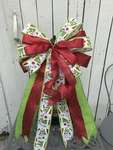 Christmas Bow Grinch Inspired- & Green Holiday Door Wreath 16X24 Inches. Fixed Price $18.99.