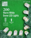 Home Accents Holiday 1011 028 252 200CT Warm White Dome Led Lights 58' - New!. Fixed Price $19.95.