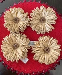 Ribbon Flower Christmas Ornament Beaded Clip By Allstate Floral - Set Of 4 New. Fixed Price $45.50.