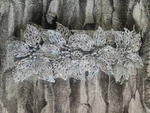 Christmas Ornament Poinsettias Silver Glitter Clip On Large Flower Holiday 4. Fixed Price $22.49.