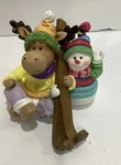 Home Interiors 58065 Reindeer Moose Resin Snowman Christmas Stocking Holder New. Fixed Price $39.99.